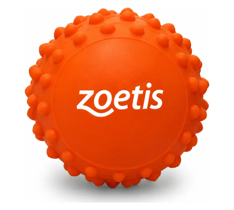 Bolinha cravo personalizada produzido pela KB para Zoetis